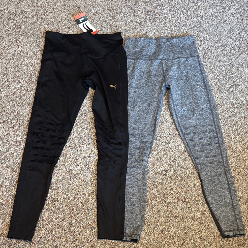 Bundle Puma leggings Gray pair and new black pair Medium